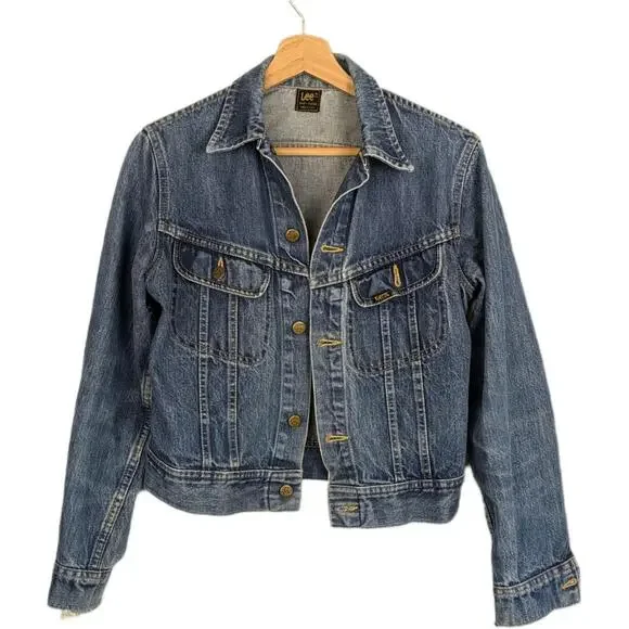 1970's Lee Riders fitted denim jacket, true vintage worn in sanforized blue jean